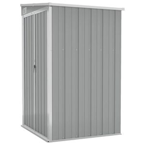 vidaXL Capanno Giardino a Parete Grigio 118x100x178 cm Acciaio Zincato