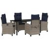 vidaXL Set da Pranzo per Giardino 5 pz Grigio polyrattan