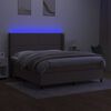 vidaXL Letto a Molle con Materasso e LED Tortora 160x200 cm in Tessuto