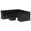 vidaXL Set Divani da Giardino 9 pz con Cuscini Nero in Polyrattan