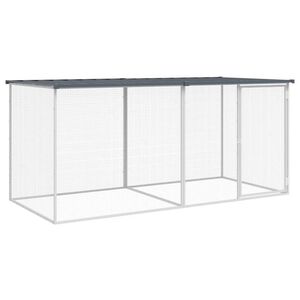 vidaXL Gabbia per polli con tetto antracite 203x98x90 cm in acciaio zincato