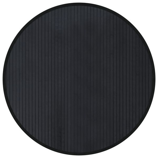 vidaXL Tappeto Rotondo Nero 80 cm in Bamb&ugrave;