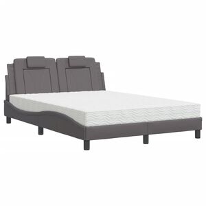 vidaXL Letto Viana con Materasso Grigio 120x200 cm in Similpelle