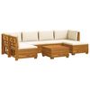 vidaXL 7 pz Set di divani da esterno Legno di Acacia Massello Marrone
