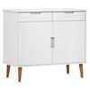 vidaXL Credenza MOLDE Bianca 90x40x80 cm in Legno Massello di Pino