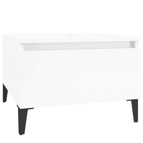 vidaXL Tavolino Bianco Lucido 50x46x35 cm in Legno Multistrato
