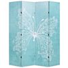 vidaXL Paravento Pieghevole 160x170 cm Stampa Farfalla Blu