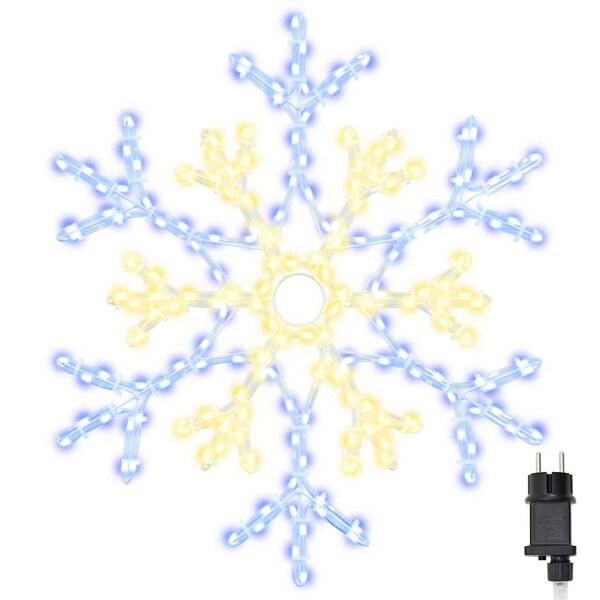 vidaXL Fiocco di Neve di Natale Bianco caldo 56 x 49 x 0,7 cm PVC