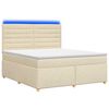 vidaXL Letto box spring con materasso Crema 140 x 190 cm Tessuto