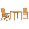 vidaXL Set da Pranzo per Giardino 3 pz Marrone