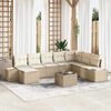 vidaXL Set Divano da Giardino con cuscino 9 pcs Beige polyrattan