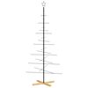 vidaXL Albero di Natale in Metallo con Base in Legno Nero 180 cm