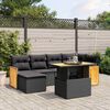 vidaXL Set Divani da Giardino con Cuscini 7pz Nero Polyrattan