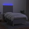 vidaXL Letto a Molle Materasso e LED Grigio Chiaro 100x200 cm Tessuto