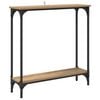 vidaXL Tavolo consolle Rovere artigianale 75 x 22,5 x 75 cm