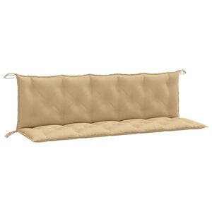vidaXL Cuscini Panca Giardino 2pz Beige M&eacute;lange 180x50x7 cm Tessuto