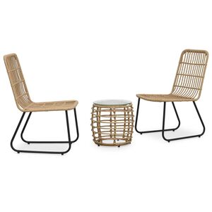 vidaXL Set da Bistrot 3 pz in Polyrattan Rovere