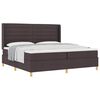 vidaXL Letto a molle con materasso Marrone Scuro 200 x 200 cm Tessuto