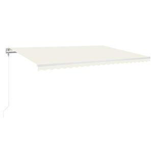 vidaXL Tenda Automatica con Sensore Vento e LED 500x350 cm Crema
