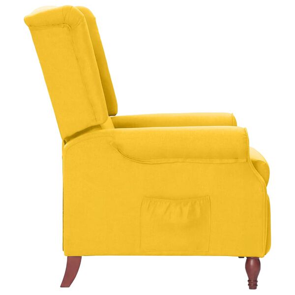 vidaXL Poltrona Reclinabile Gialla in Tessuto