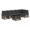 vidaXL Set Divano da Giardino 7 pz Grigio e Grigio Scuro polyrattan