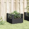 vidaXL Fioriera da Giardino con Picchetti Nera 43,5x43,5x43,5 cm PP