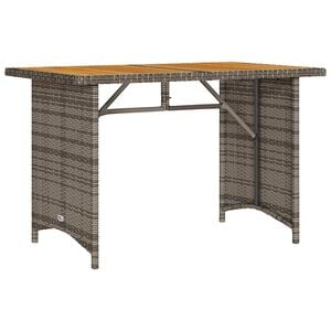 vidaXL Tavolo da Giardino Piano in Legno Grigio 110x68x70cm Polyrattan