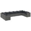 vidaXL Set Divani da Giardino 10 pz con Cuscini in Polyrattan Grigio