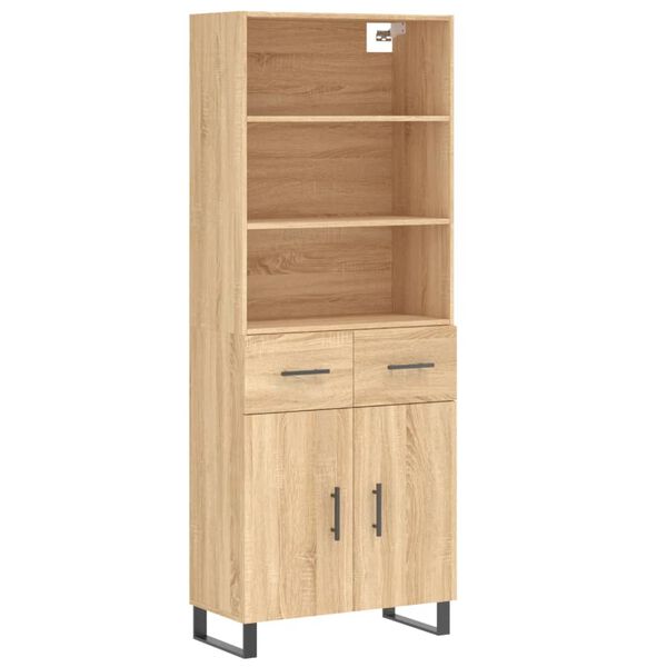 vidaXL Credenza Rovere Sonoma 69,5x34x180 cm in Legno Multistrato