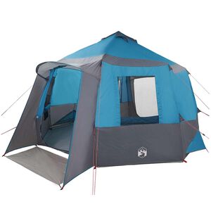 vidaXL Tenda da campeggio per 12 persone con tetto Blu e Grigio