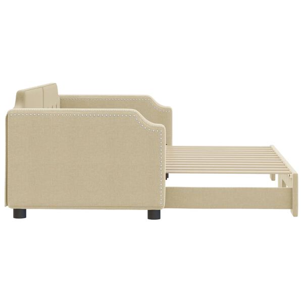 vidaXL Divano Letto con Letto Estraibile Crema 90x200 cm in Tessuto