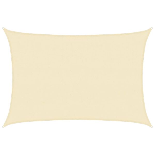 vidaXL Parasole a vela HDPE Rettangolare 4x6 Crema