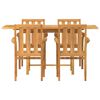 vidaXL Set da Pranzo per Giardino 5 pcs Marrone Legno di teak solido