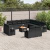 vidaXL Set Divani da Giardino 14pz con Cuscini in Polyrattan Nero