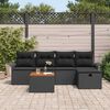 vidaXL Set Divano da Giardino con archiviazione 6 pcs Nero Poly Rattan
