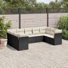 vidaXL Set Divani da Giardino 9 pz con Cuscini Nero in Polyrattan