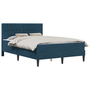 vidaXL Struttura letto con materasso Blu 120 x 190 cm Velluto