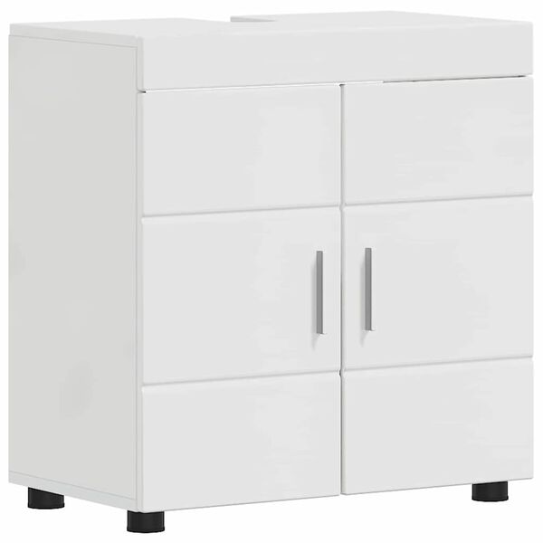 vidaXL Set di Armadi da Bagno TULUM Bianco Lucido 60 x 34 x 63 cm