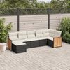 vidaXL Set Divani da Giardino con Cuscini 7pz Nero Polyrattan