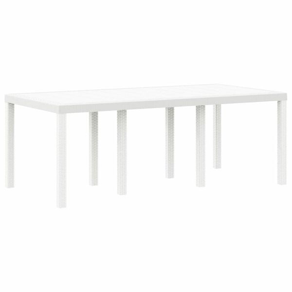 vidaXL Set da Pranzo per Giardino 7 pcs Bianco Rattan Polt