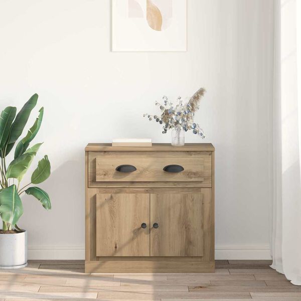 vidaXL Credenza con cassetto Rovere artigianale 70 x 35,5 x 67,5 cm