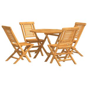 vidaXL Set da Pranzo per Giardino 5 pz in Legno Massello di Teak