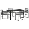 vidaXL Set da Pranzo per Giardino 5 pz Nero polyrattan