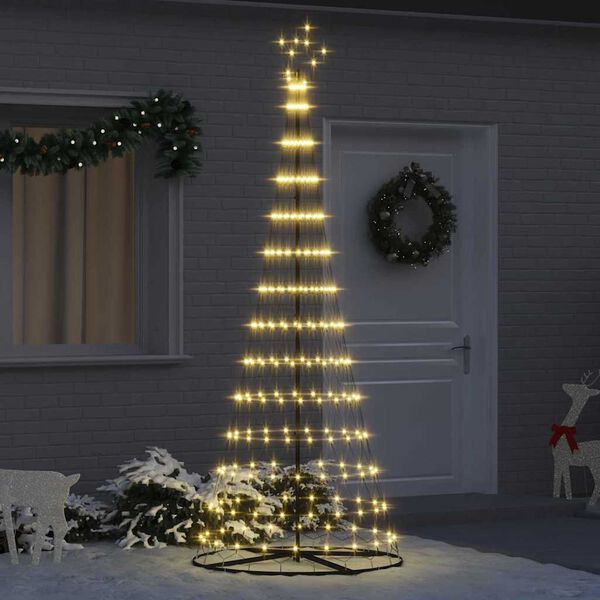 vidaXL Albero di Natale LED con 295 LED Bianco caldo 250 cm Metallo