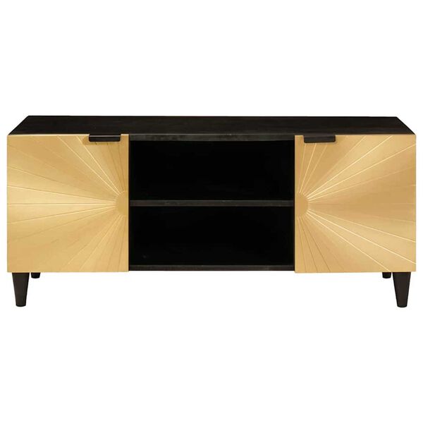 vidaXL Mobile TV Nero e Oro 105 x 33 x 46 cm Legno multistrato
