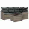vidaXL Set Divano da Giardino 5 pz Nero polyrattan