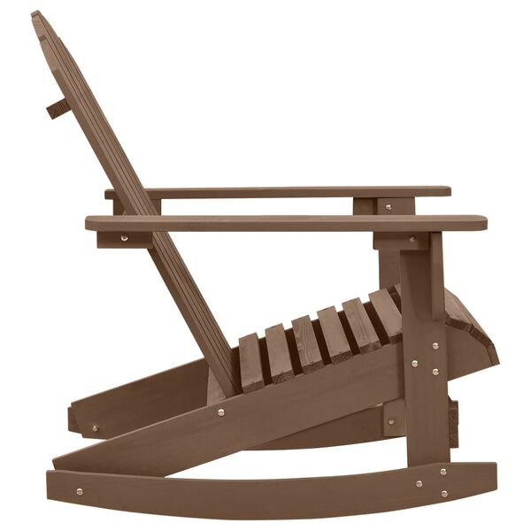 vidaXL Sedia a Dondolo da Giardino in Legno Marrone