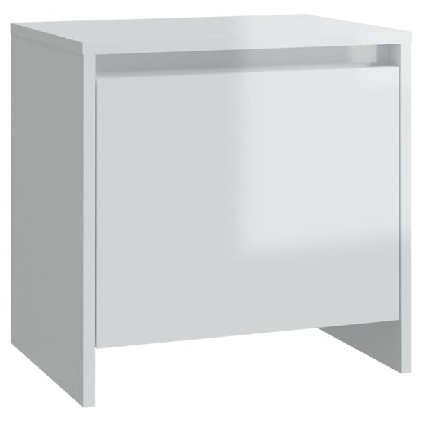vidaXL Comodino Bianco Lucido 45x34x44,5 cm in Truciolato