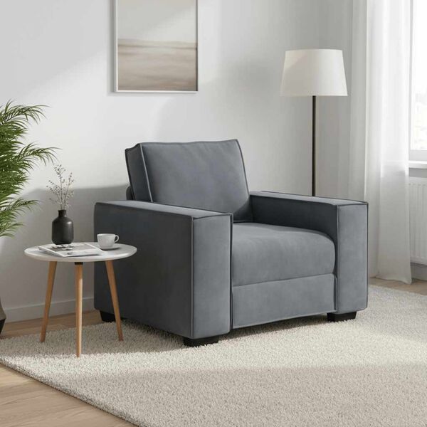 vidaXL Divano Sedia Grigio Scuro 100x78x84 cm Velluto