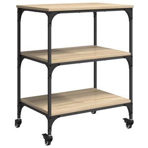 vidaXL Carrello da Cucina Rovere Sonoma 60 x 41 x 76 cm